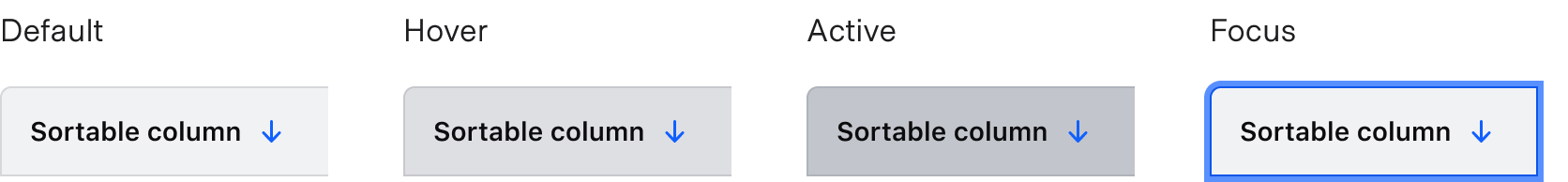 Header column state example